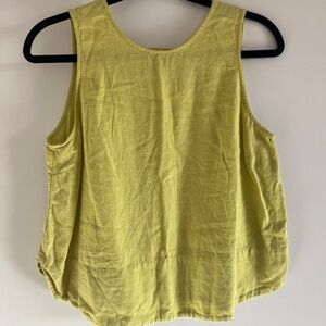 Loft linen bright yellow tank top size XS